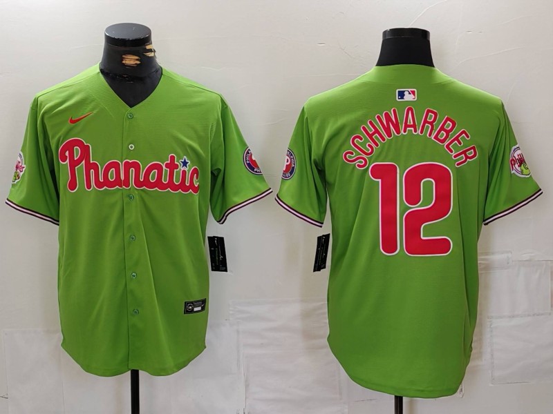 Men's Philadelphia Phillies Kyle Schwarber #12 Green Limited Jersey